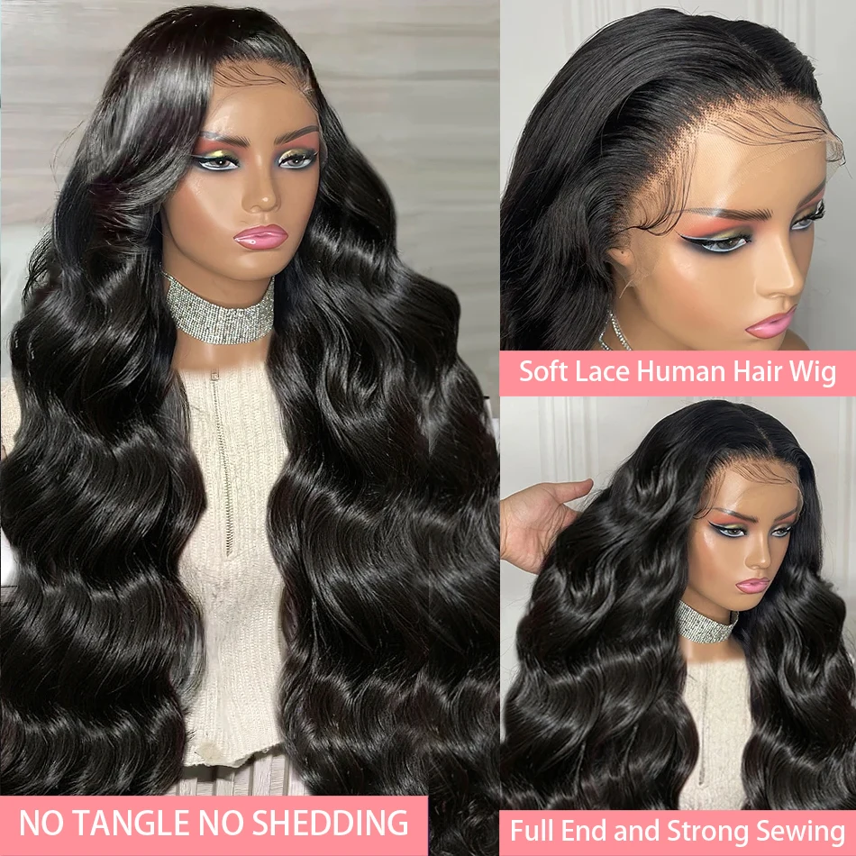 26 32 Inches Body Wave 13x6 HD Transparent Lace Front Human Hair Wigs Brazilian Remy Water Wave 13x4 Lace Frontal Wig For Women