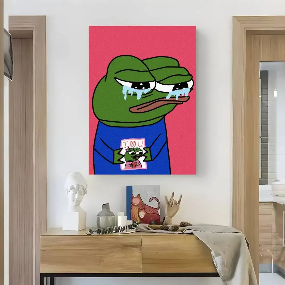ملصق Sad Frog Pepe عالي الدقة على الحائط اللاصق المقاوم للماء وغرفة المعيشة المنزلية وغرفة النوم والديكور الجمالي