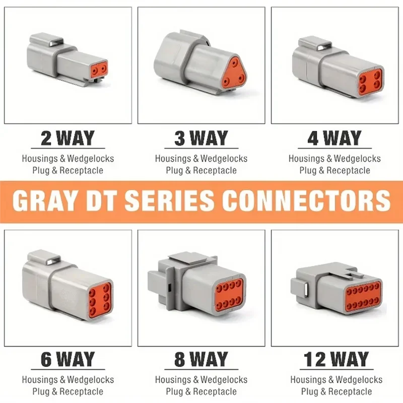 

B08B-Size 16 Stamped Contacts, 188Pcs Deutsch DT Series Waterproof Automotive Electrical Connector Assortment