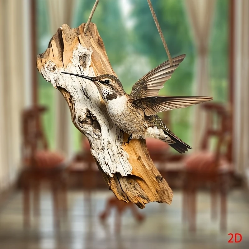 Vintage 2D Kolibri Holzschild 8 Zoll Farmhaus Wanddekoration Garten Blume Vogel Markt Veranda Heim Fotohintergrund