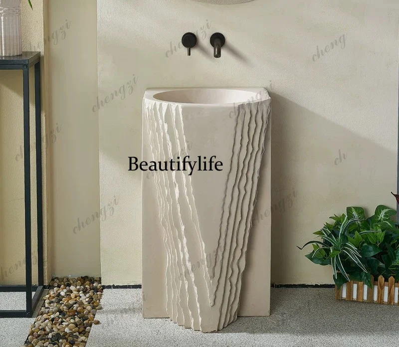 

P37 outdoor wash basin, courtyard column basin, integrated floor-to-ceiling wash basin, garden special-shaped