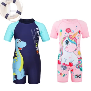 Unique Baby Boy and Girl Piece Swimsuit, Children's Short Sleeve Swim, Small Child, Children's Unicorn of Cartoon, Kids Bathroom 12 Main Sales Bathrooms Children's Girl - №11