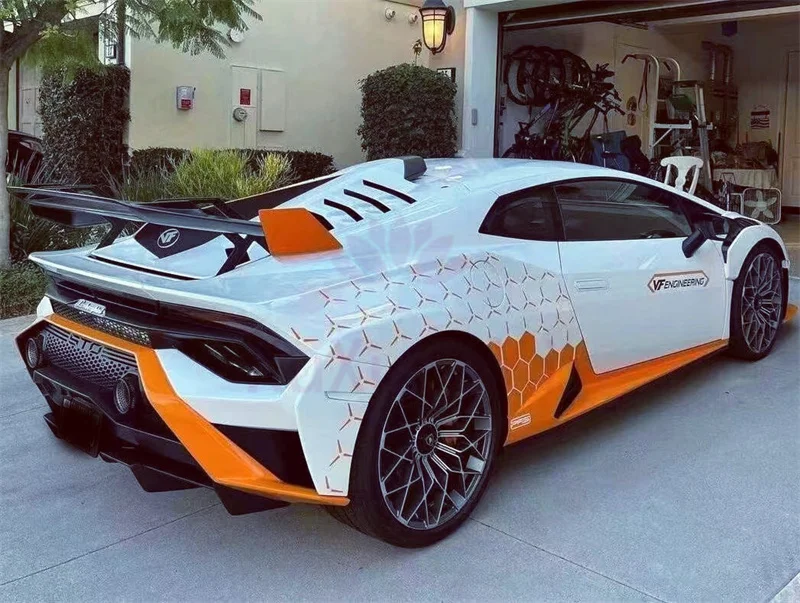 لامبورغيني هوراكان LP580 LP610 EVO STO نمط ألياف الكربون الجافة المصد الأمامي المصد الخلفي الخلفي سبويلر طقم الجسم