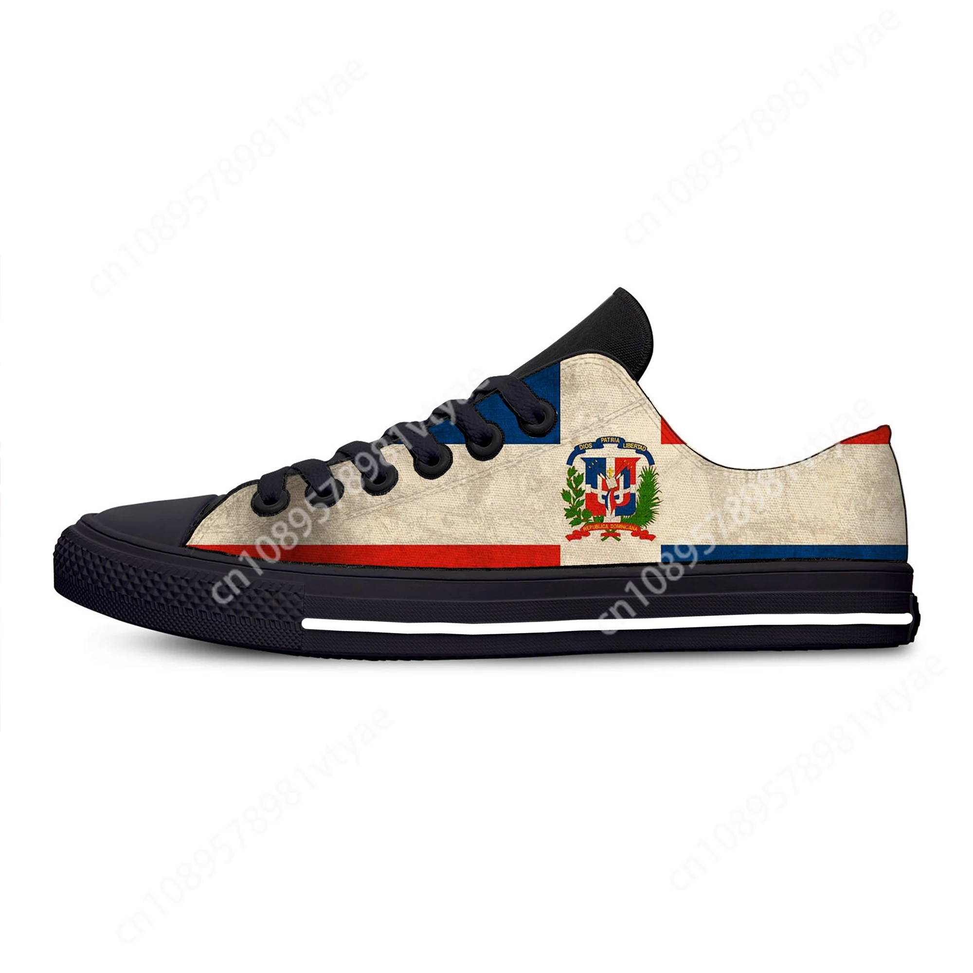 Moda leve Low Top tênis para homens e mulheres, sapatos casuais, sapatos de bordo respiráveis, bandeira da República do Caribe, moda patriótica, quente