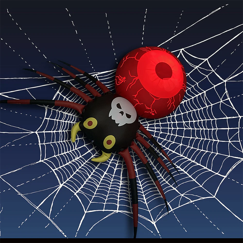 Giant Halloween Outdoor Decoration LED Spider Inflatable Toys  LED Roating Lights Kaleidoscope Spider Bar Club Home Party Decor