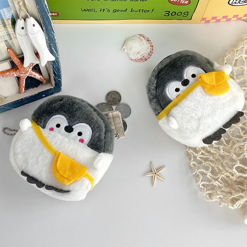 Yellow Satchel Little Penguin Plush Change Bag Coin Lipstick Storage Small Bag Penguin Pendant Three Optional