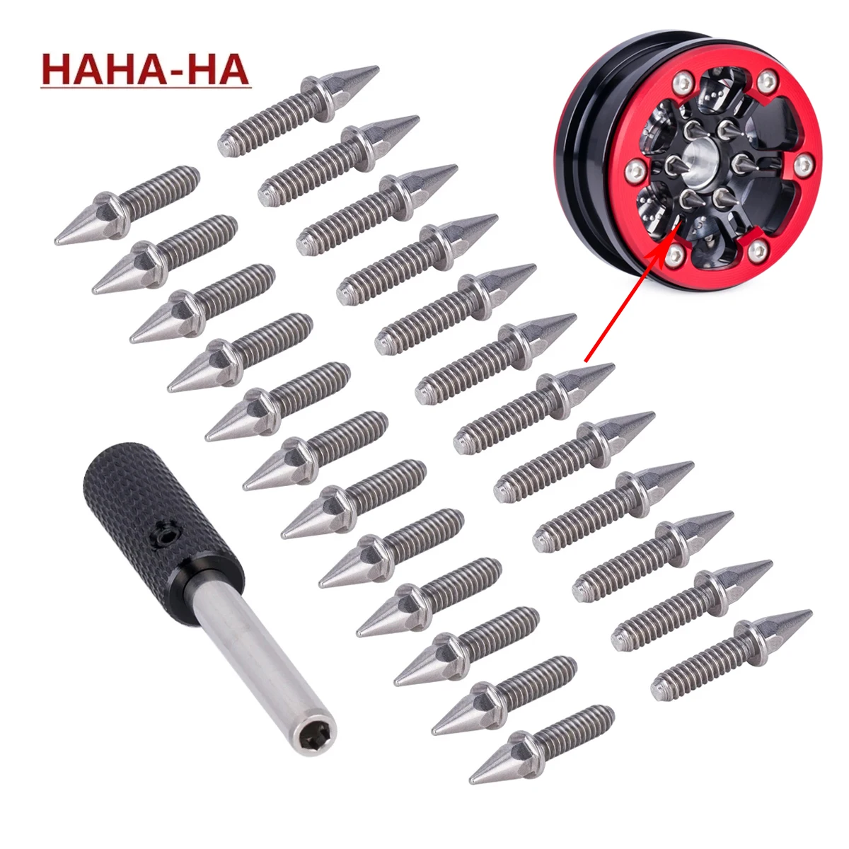 

Metal M3 Spike Hex Screws Wheel Hex Hub Screw 24/Set With Screwdriver for 1/10 1/8 RC Crawler Car SCX10 TRX4 DIY