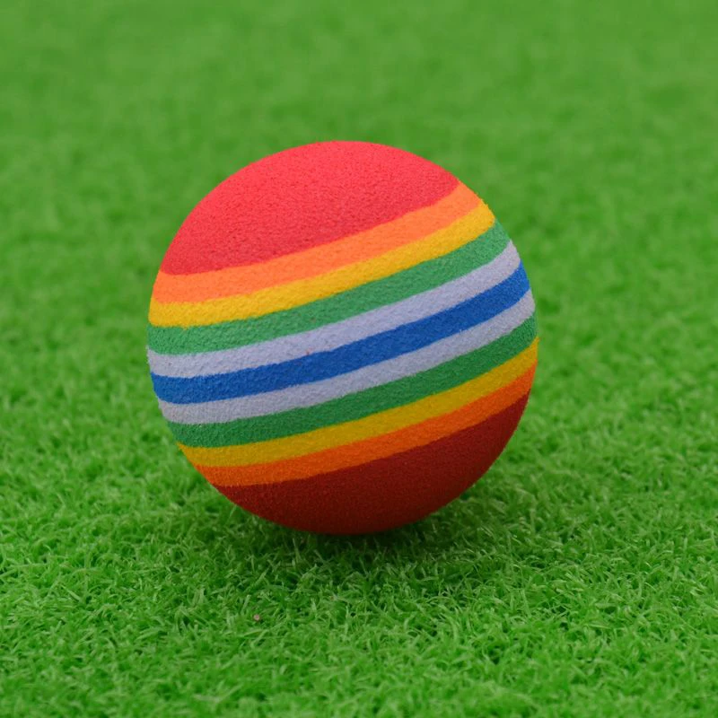 1 pz EVA spugna palline da golf Super carino arcobaleno giocattolo palla piccolo cane gatto Pet giocattoli Eva palline da Golf pratica morbida,