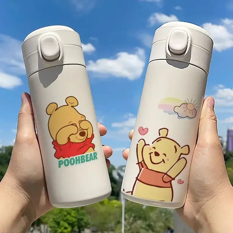 Disney Winnie Bear Tigger Thermos Bottle Vacuum Cup Childen Cartoon Water Cups 304 Stainless Steel Portable 350ML 450ML