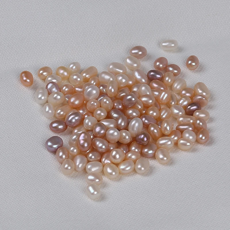 50 pcs 5-6mm Natural Fresh Water Real Loose BaroqueShape Pearl Beads