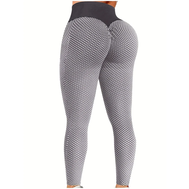 Women\'s High Waist Leggings Hip Lifting Honeycomb Yoga Pants