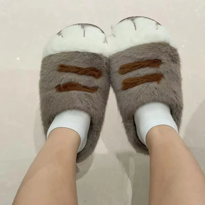 Rainbow Designer Claw Slippers For Women Men Black Bear Foot Shoes Woman Funny Animal Fuzzy Booties Slipper House Cosplay Shoes