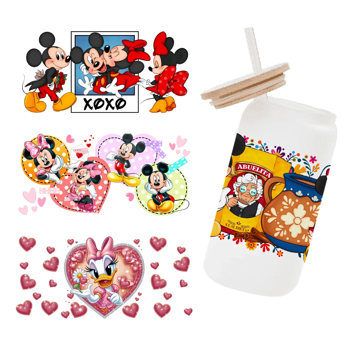 Disney Mickey 16oz DTF Sticker For Cups Cool Personalize UV Wrap Transfer Sticker Custom Labels DIY Logo Selfadhesive Waterproof