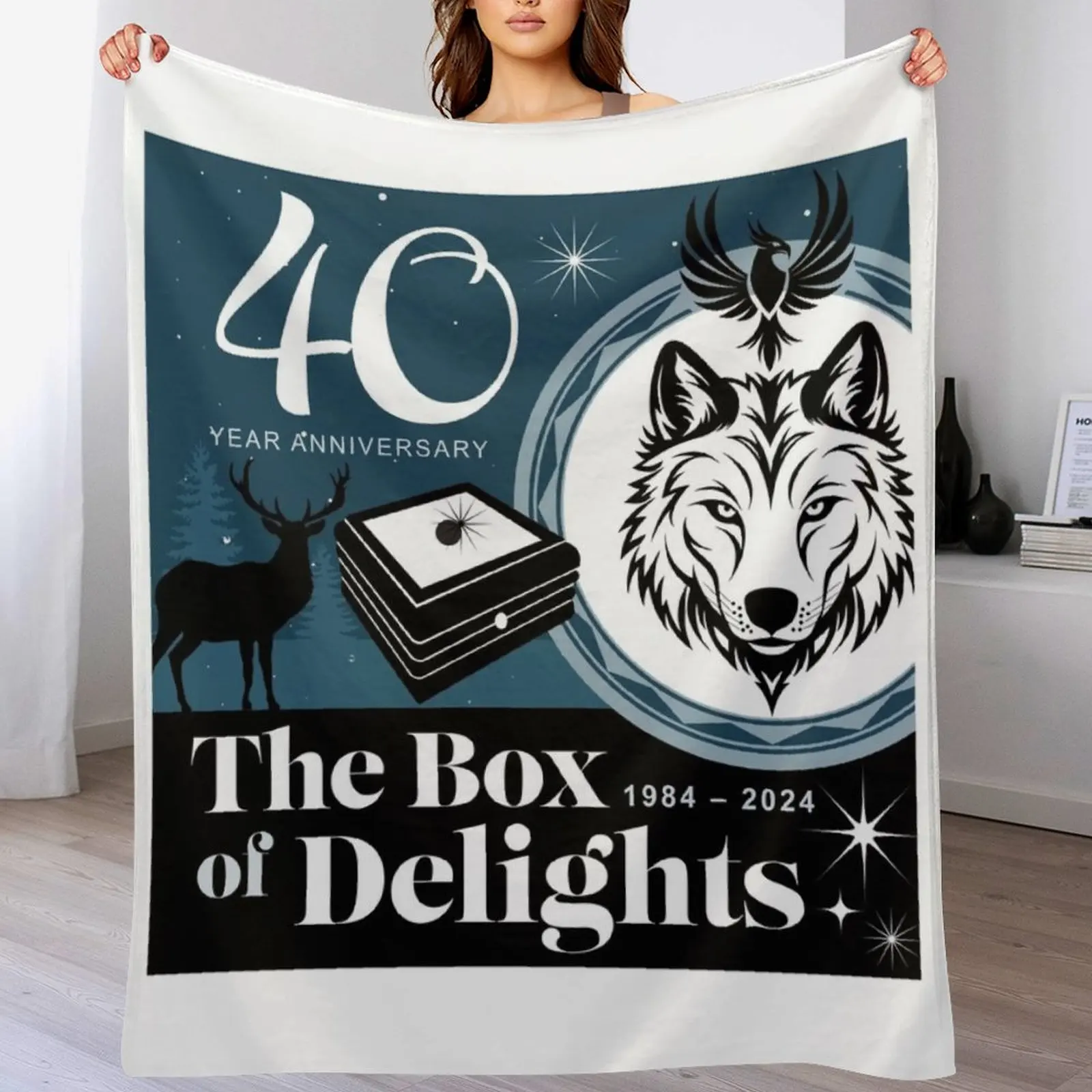 

Box of Delights - Main Image 40 year Anniversary 2024 Throw Blanket Travel Size Cozy Blanket for Plane Train
