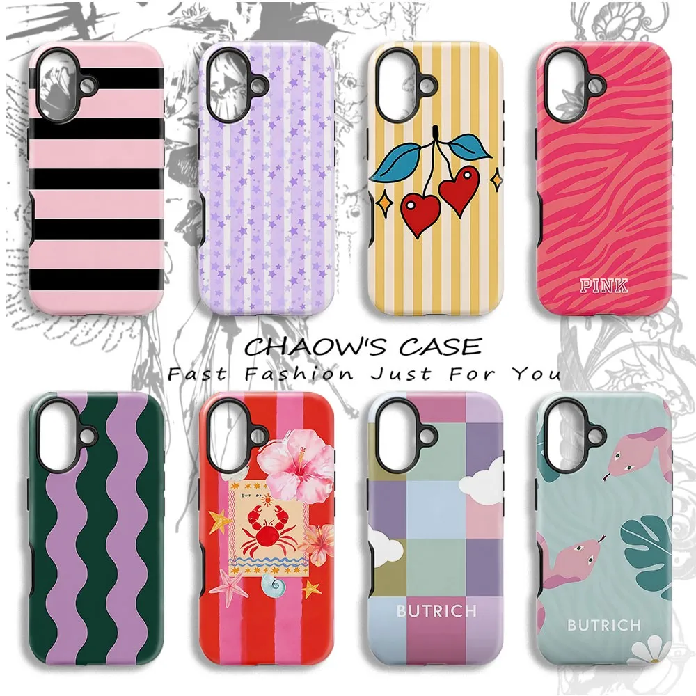 Pink Curve Phone Case for Samsung Galaxy S20 S22 S23 S24 S25 S26 FE Plus Ultra Edge 4G 5G Luxury Double-layer Back Cover