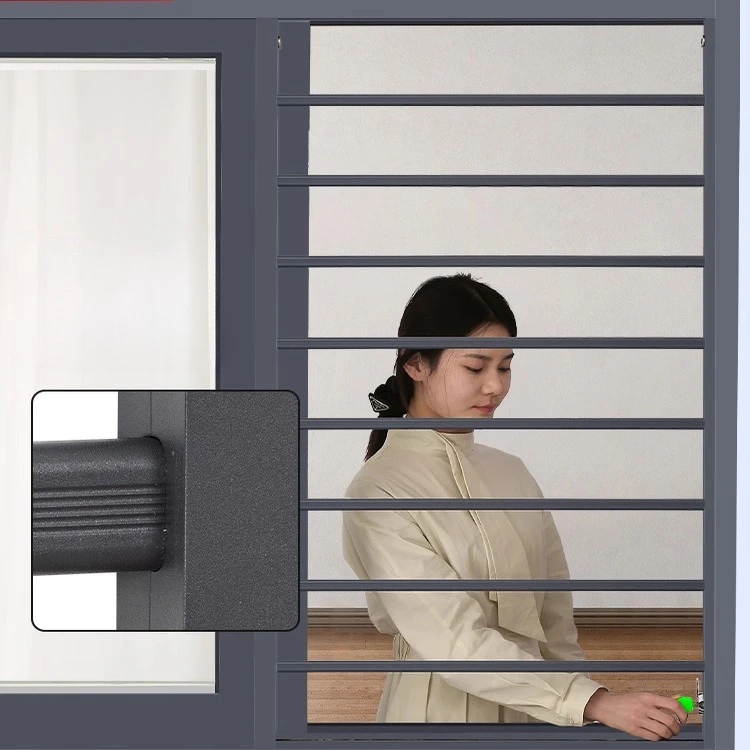 

Sliding window guardrail Translation guardrail Anti-theft Left and right sliding type