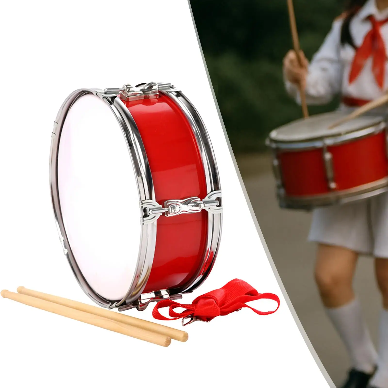 Tambor de música con correa para el hombro, instrumento Musical de percusión para niñas y adolescentes, práctica de percusión, 13 pulgadas