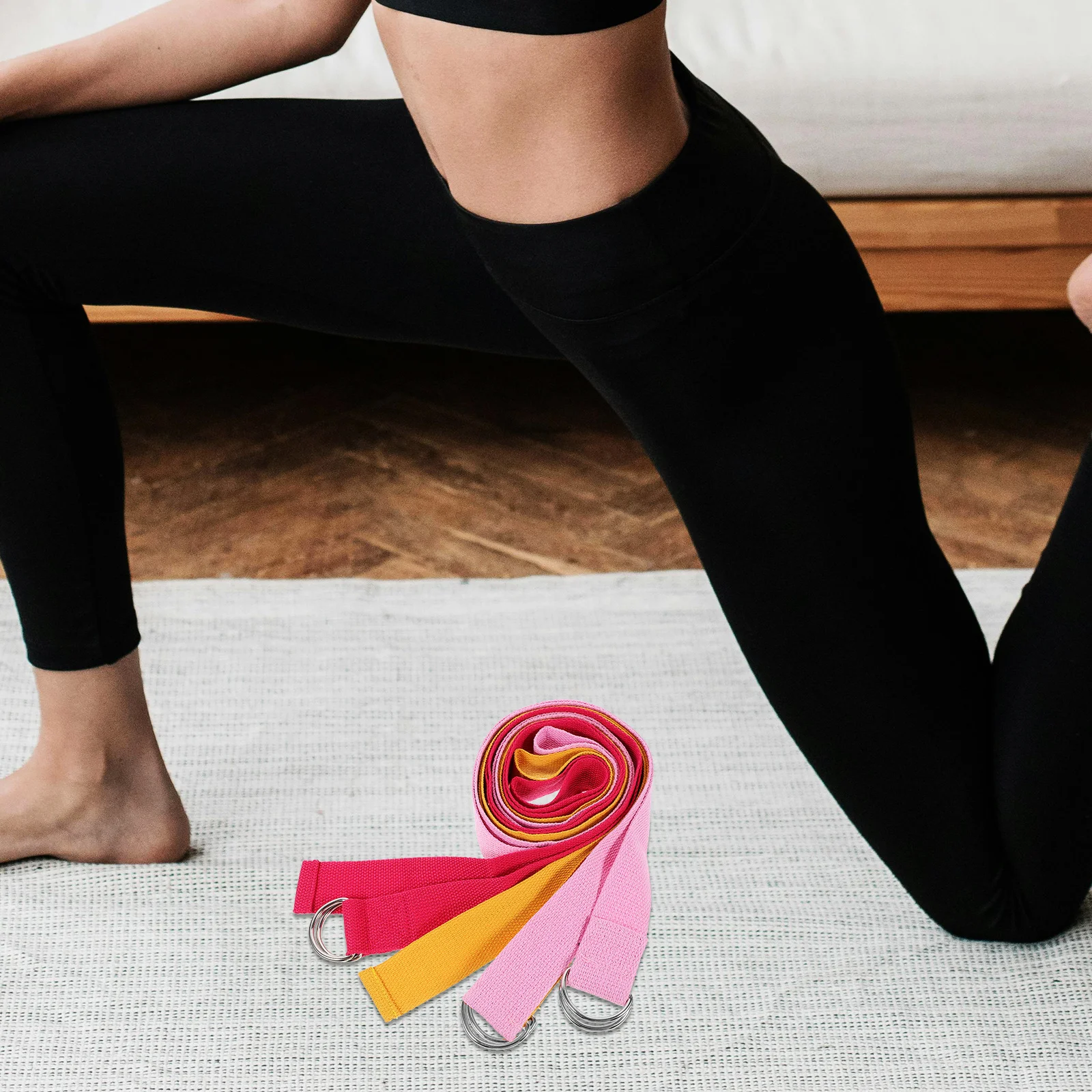 

3Pcs Professional Yoga Strap Adjustable Inelastic Band for Strength and Flexibility Training Inelastic Bands Resistance