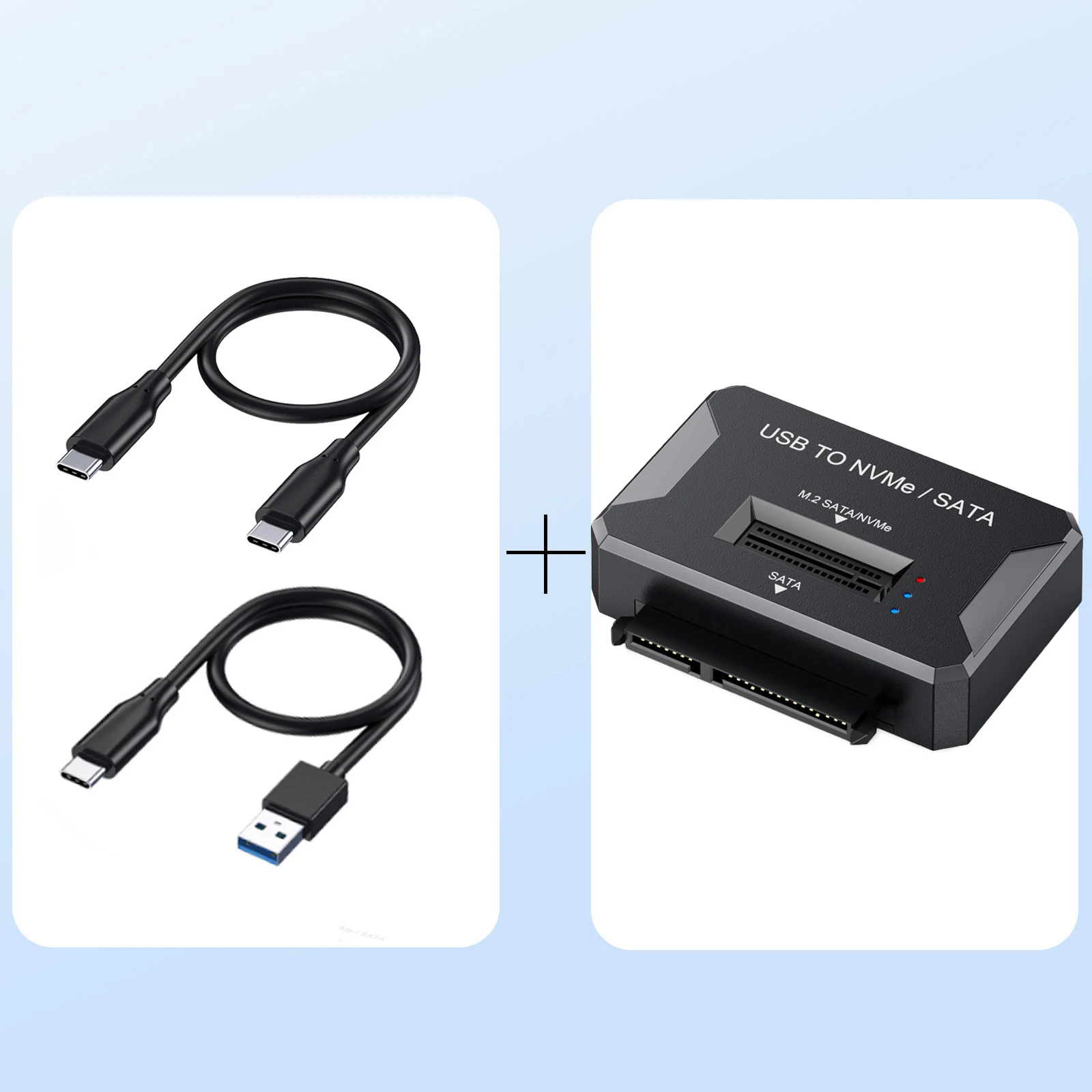 2 in 1 M.2 NVME SATA M2 to USB Type-C 10Gbps 2.5inch SATA SSD USB Adapter For NVME PCIE NGFF SATA Hard Drive Enclosures