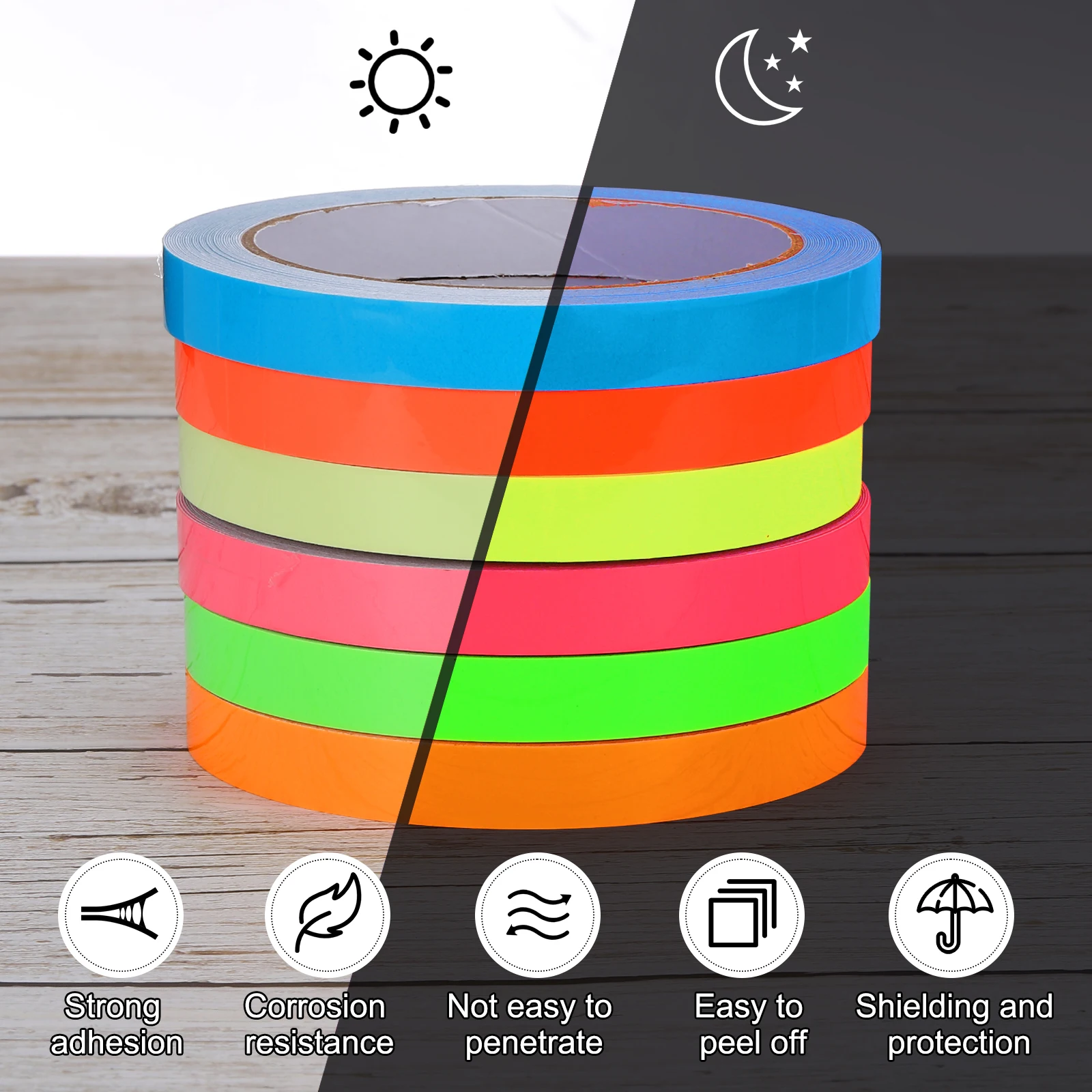 5/10/20m Neon Gaffer Party Tape UV Cotton Cloth Tape Safety Warning Neon Tape Fluorescent Adhesive Tape Home Decorations