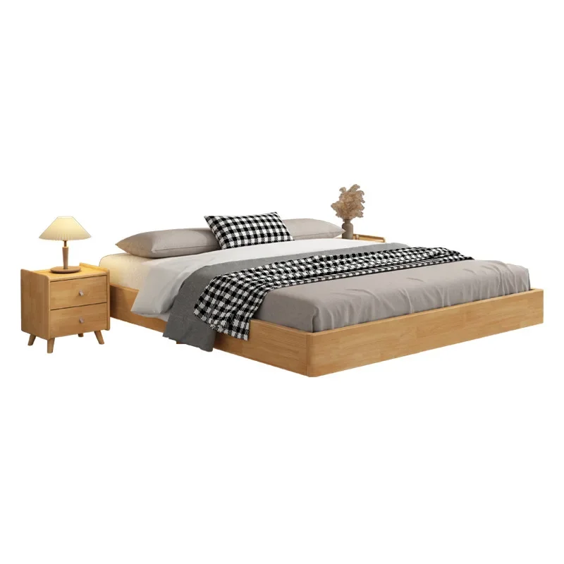 

Internet celebrity wabi sabi wind suspension bed, small apartment full solid wood floor bed