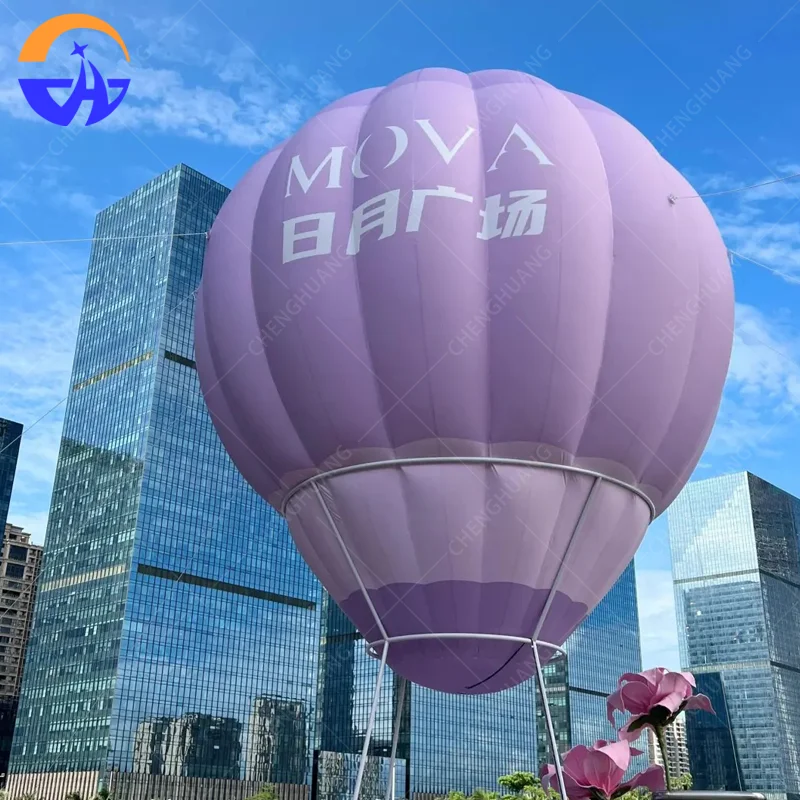 Custom Purple Inflatable Hot Air Balloon Model Outdoor Mall Advertising Promotion Festival Event Decoration Prop