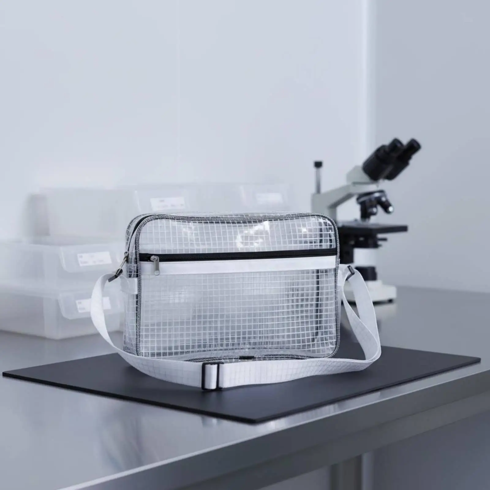 Anti Laptop Bag Dustproof Clear PVC Pouch Waterproof Cleanroom Shoulder Bag for Industrial Use, Workshop