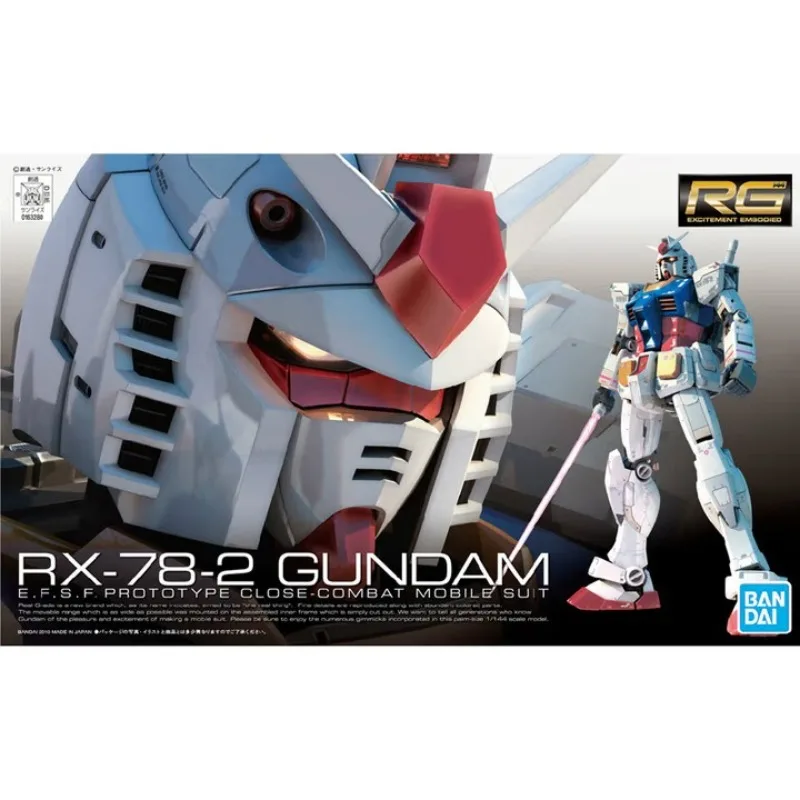 Bandai Genuino Gundam Anime Modello RG 1/144 RX-78-2 Gundam Gundam Anime Action Figure Robot Da Collezione Modello di Montaggio Giocattoli Regalo