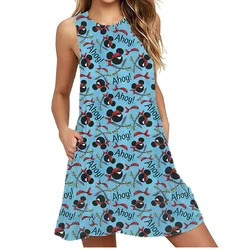 Pirate Mickey Ahoy Dresses Women Casual Beach Dresses Disney Cruise Ship Inspired Dresses Summer Short Dresses Sexy Party Dress