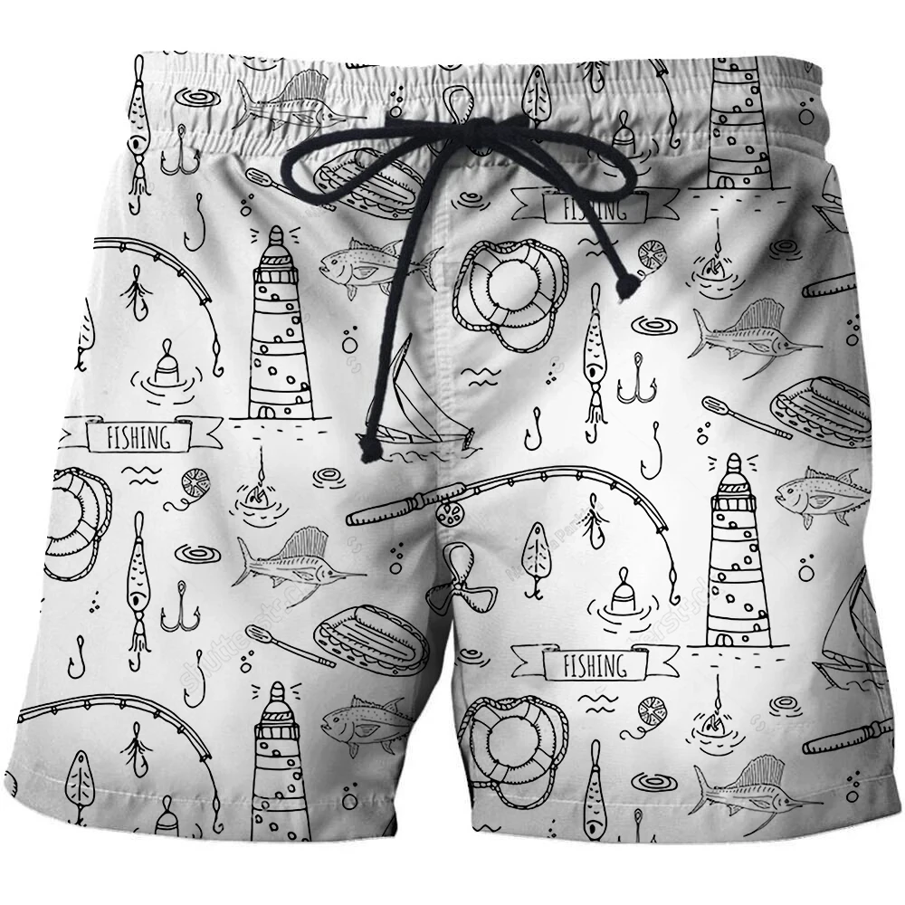 Summer 3D Beach Wear Style Man Swimsuit Hawaii Sexy Board Shorts For Big Size Swimwear Men Fishing Fish Sports Swimming Trunks