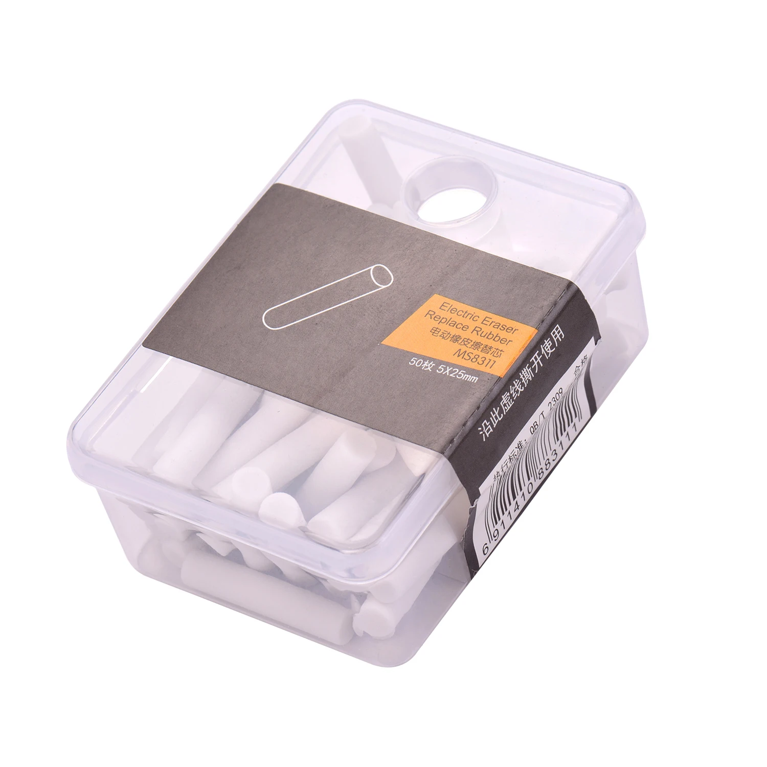 عبوات ممحاة كهربائية محمولة من Tenwin بقطر 50 قطعة. عبوات ممحاة كبيرة مقاس 5 مم، لوازم قرطاسية مطاطية قابلة للاستبدال للمدرسة