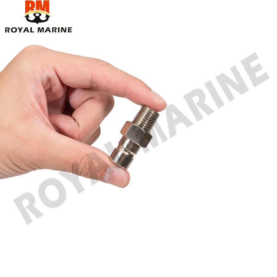 

033496-10 Разъем топливопровода для лодочного двигателя Honda 1/4 дюйма Npt с наружной стороной бака (91 и новый), хромированный, наружная сторона бака