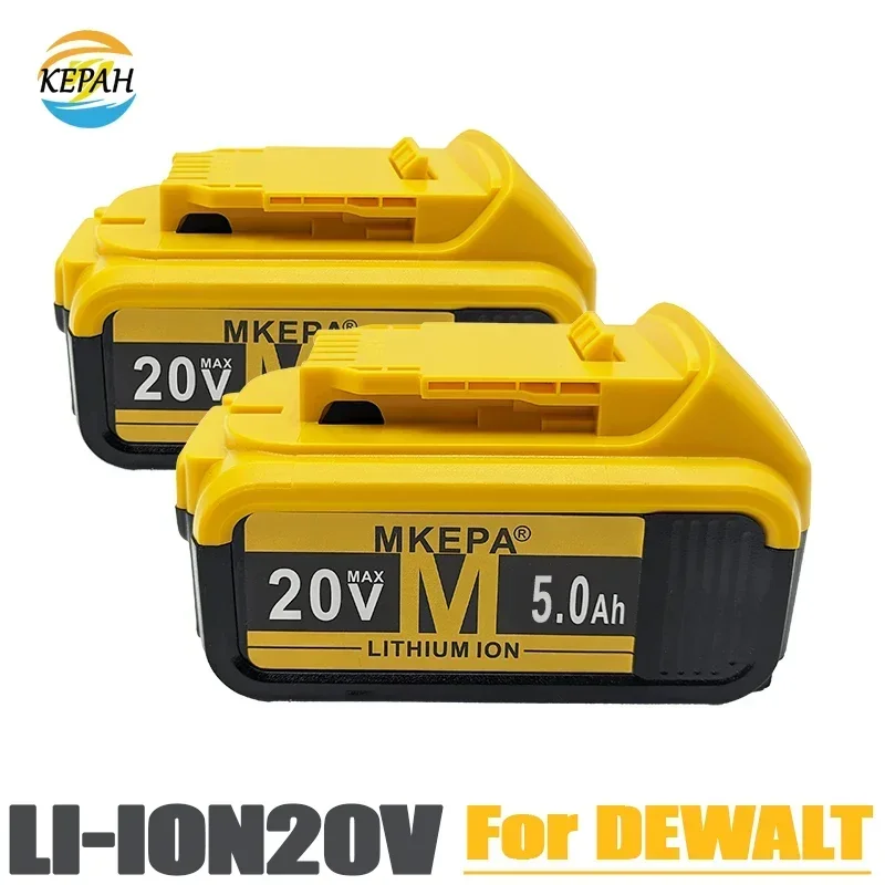 New 100% Original 5000mAh 20V for Dewalt Power Tool Battery DCB206 20V 5.0Ah Battery DCB206 20V Battery DCB205 DCB204-2