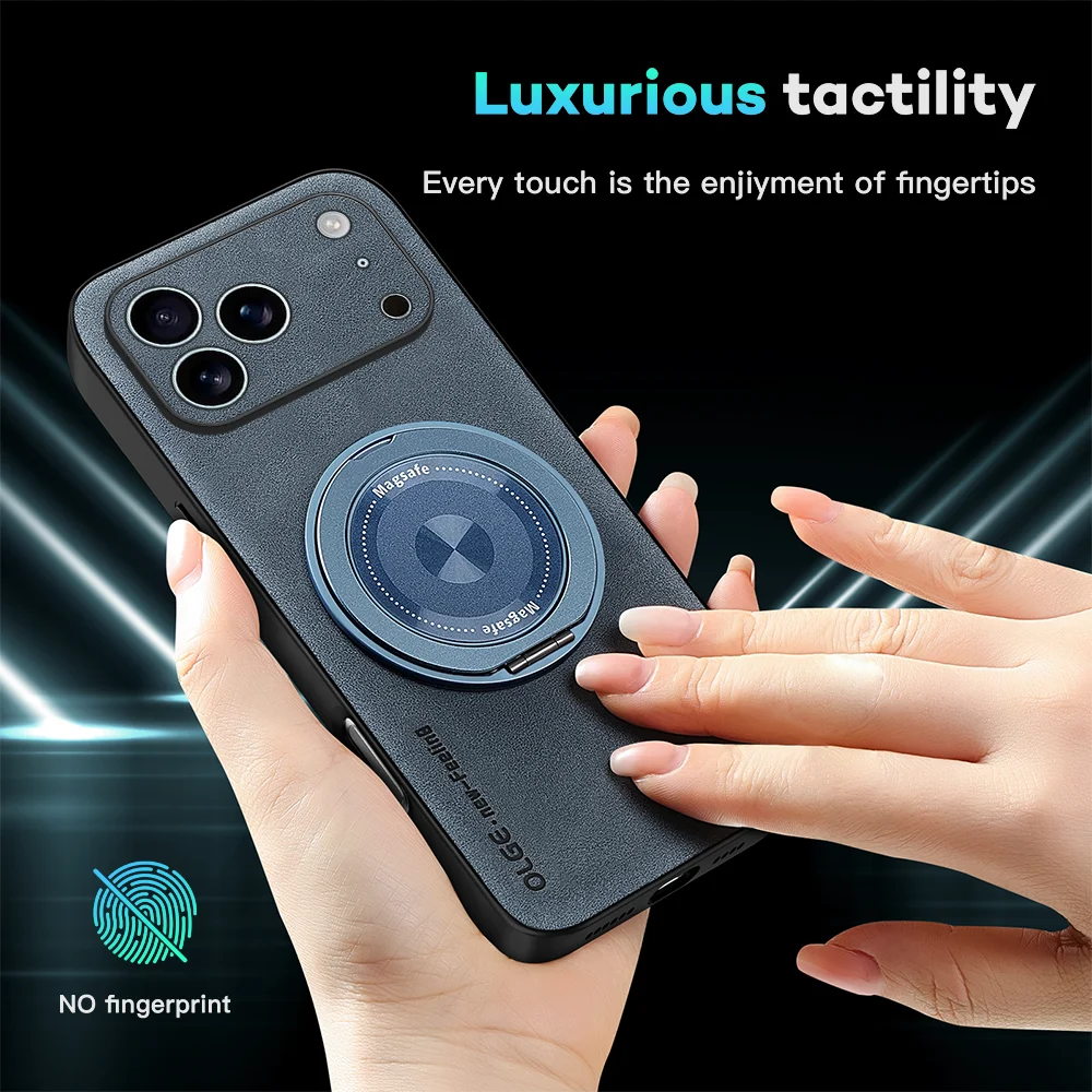 Retro PU Leather Astronaut Pattern For Magsafe Magnetic Case For iPhone 17 Air 16E 15 14 Puls 13 12 11 Pro Max Shockproof Cover