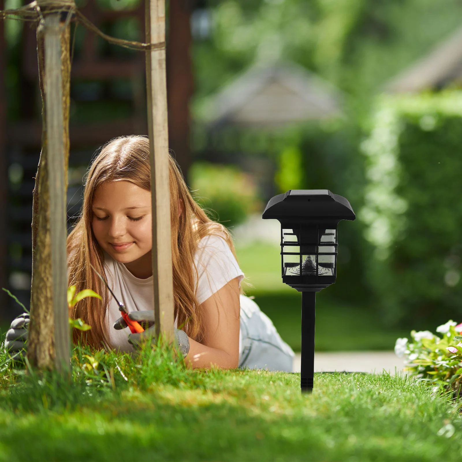 ضوء عمود الطاقة الشمسية في الهواء الطلق 2 في 1 وصمة العار الأرض التوصيل مصباح مقاوم للماء ضوء دافئ حديقة ساحة مسار الإضاءة للخارج