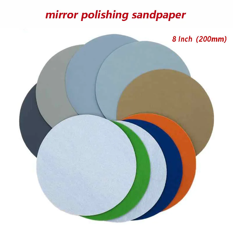 

2~50Pcs 8"200mm Sanding Discs Grit 1500-10000# Flocked Sandpaper Disc Hook&Loop Pad For Abrasive Grinding Polishing Tool Dry/Wet