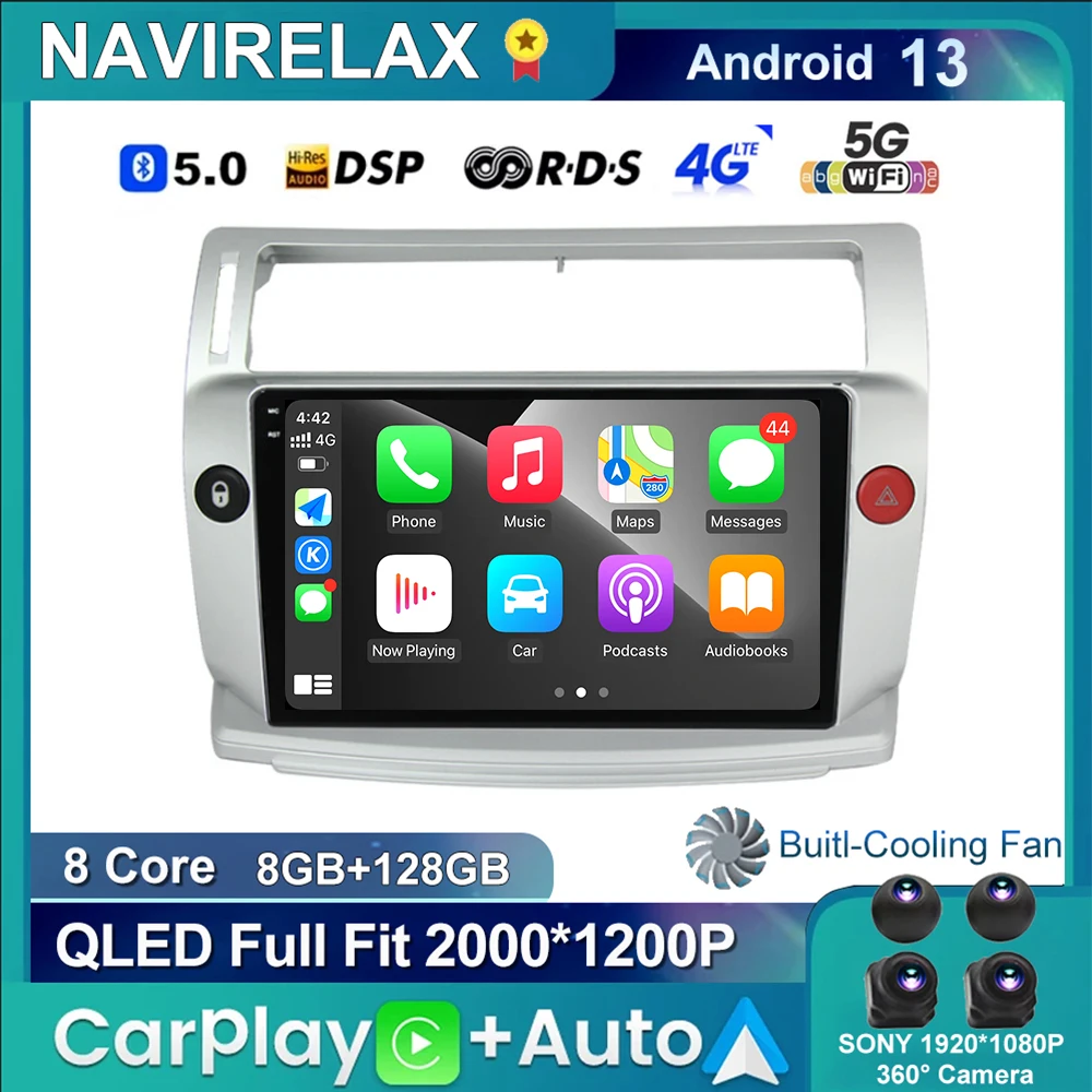 

Android 14 Car Radio For Citroen C4 C-Triomphe C-Quatre 2004 - 2014 Multimidia Video 4G Carplay RDS DSP GPS Navigaion NO 2Din