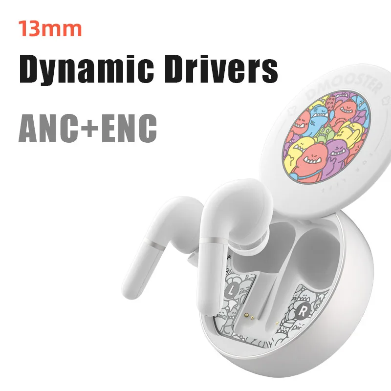 Original Dmooster Wireless Earbuds TWS Earphones Bluetooth 5.2 ANC ENC Noise Reduction Headset Hifi Voice Ipx4 Earphone D08 Gift