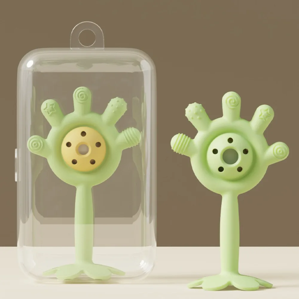 

Силиконовая игрушка-прорезыватель, пищевой класс, не содержит BPA, погремушка для прорезывания зубов для малышей, сенсорная игрушка для младенцев, колокольчик, успокаивающие аксессуары