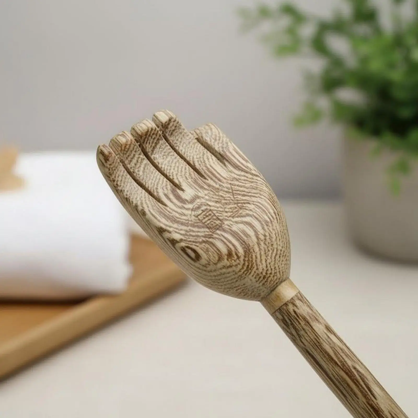 2-in-1 Back Scratcher Massager Two-in-Single Function Wooden Massage Hammer