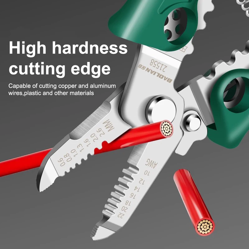 Многофункциональный инструмент для зачистки проводов 16 в 1 с тестером напряжения для электриков, сверхмощный инструмент из нержавеющей стали