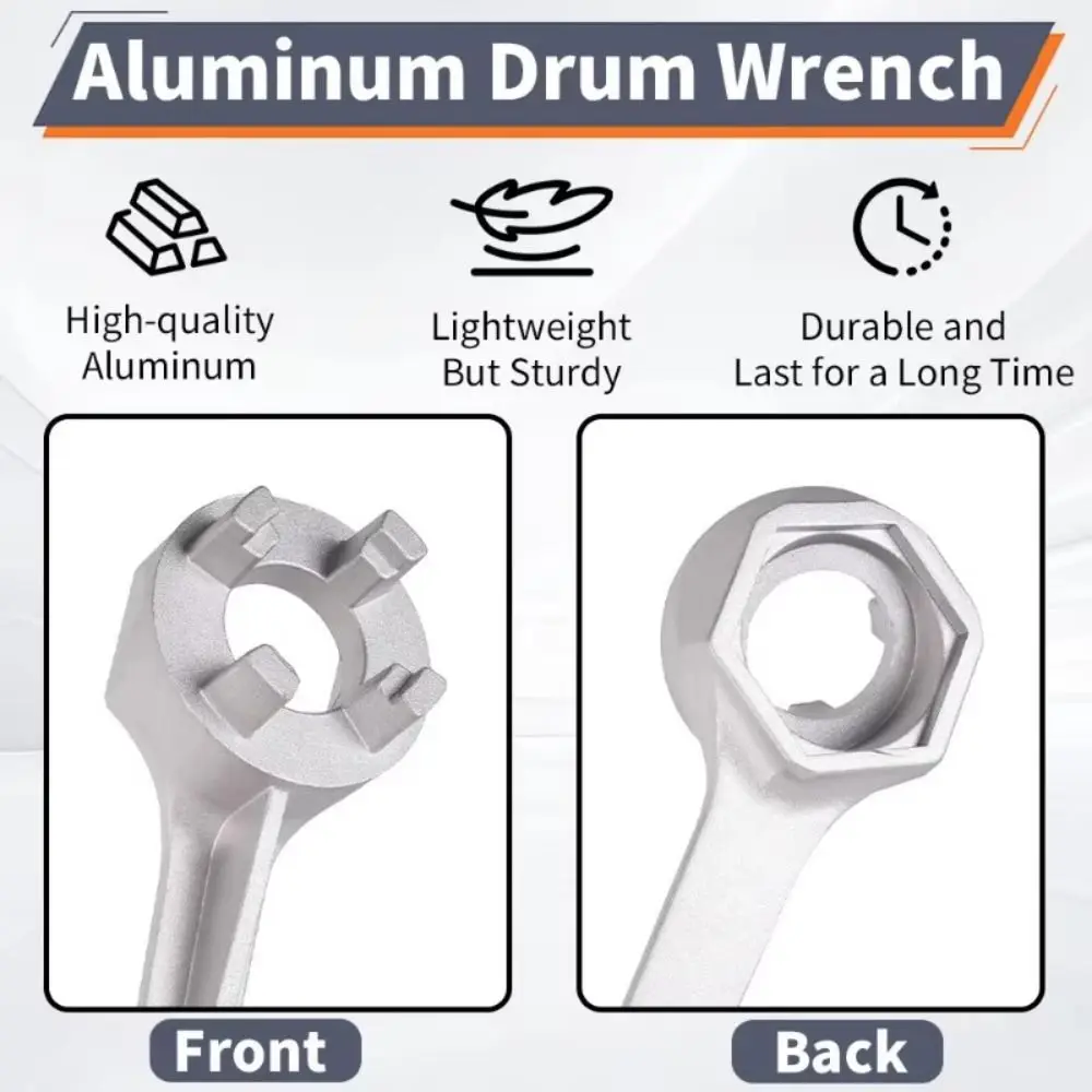 Superb Aluminum Bung Wrench Multipurpose Sturdy Barrel Opener Tool Practical Drum Wrench Diesel Fuel Opening