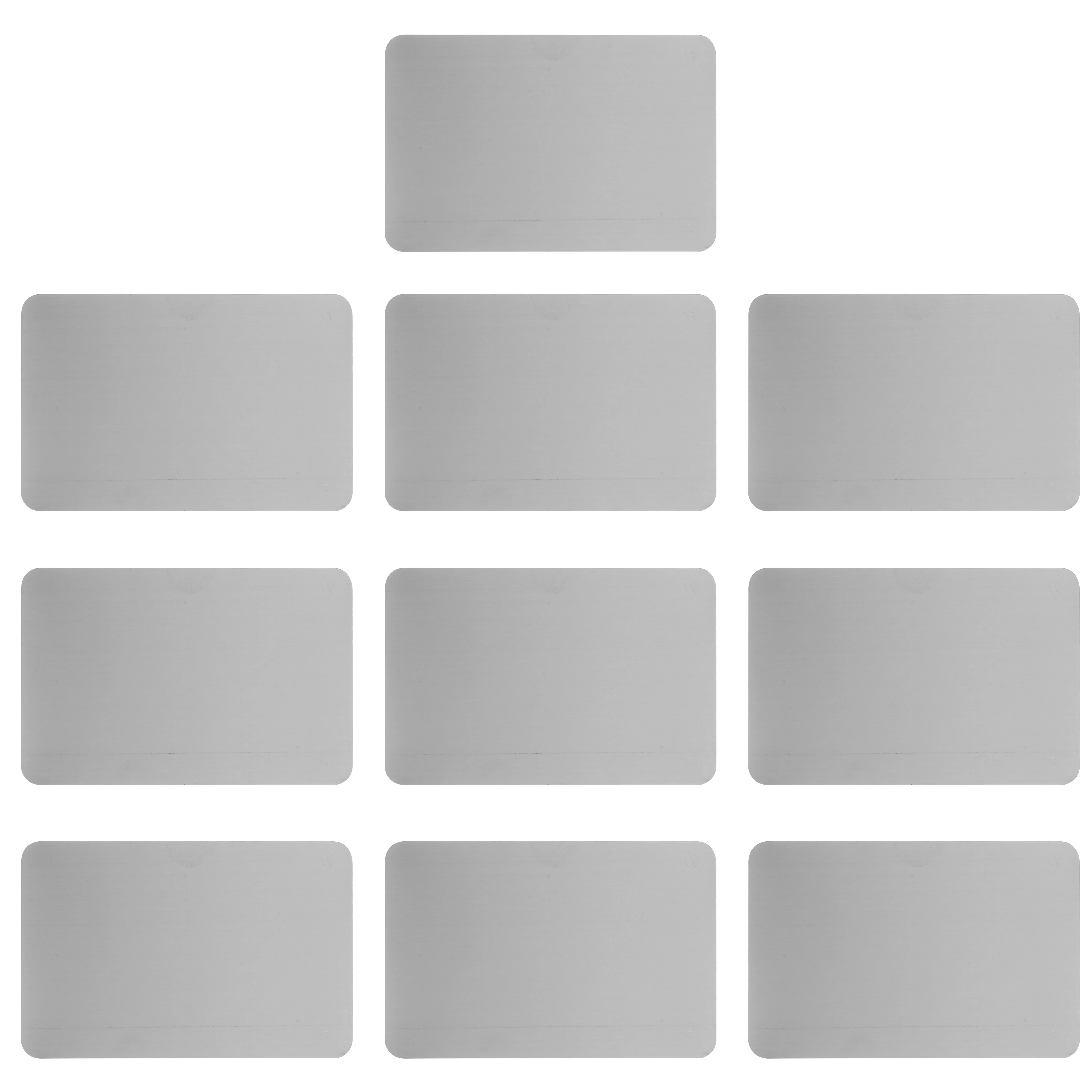 

10Pcs Stainless Steel Blank Metal Name Cards Double Sided Brushed Finish Rounded Corners Ideal for DIY Engraving Business Use