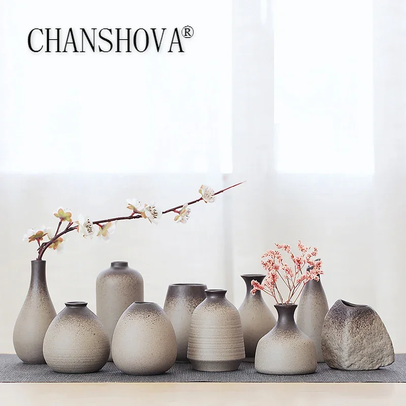 

CHANSHOVA-China Pottery Small Vase, Retro Flower, Floral Ceramic, Decorative Container, Modern Home Decoration, H307