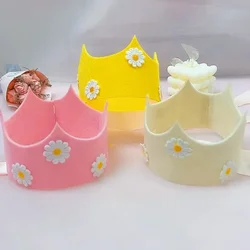 Daisy Crown Birthday Hat White Pink Yellow Mini Headband 1 2 3 Year Old Boys Girls Birthday Party Hat Baby Shower Decoartion Cap