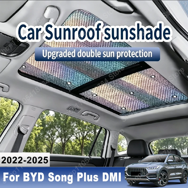 Car Sun Shades Cover For BYD Song Plus DMI EV SA3 2022~2025 Auto Sunroof Sunshade Protector Anti-UV Heat Isolate Accessories