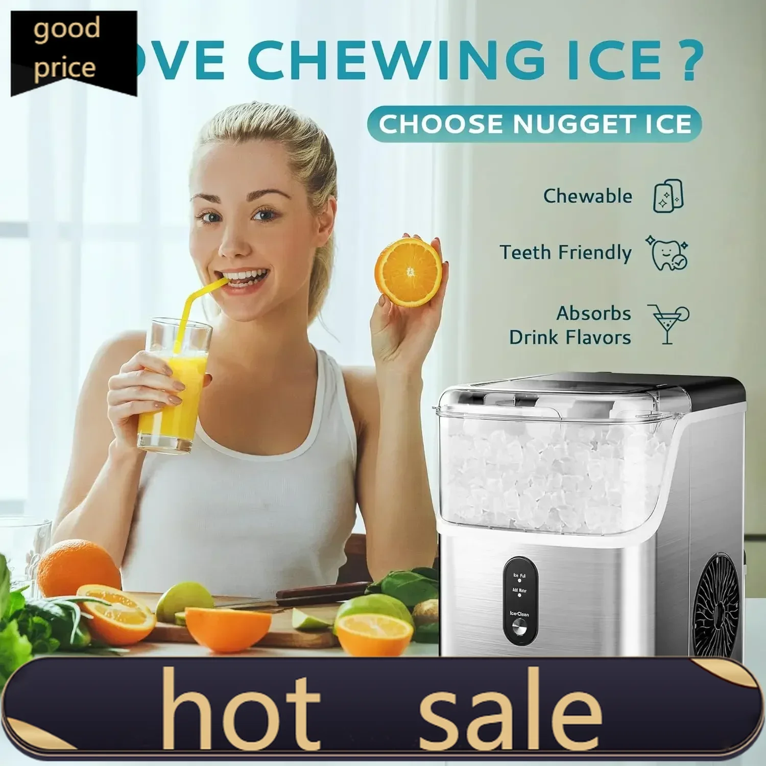 

Activity price Ice Makers Countertop, Pebble Maker Machine with 35lbs/24H Soft Ice, Self-Cleaning Sonic Maker with Scoop&Baske