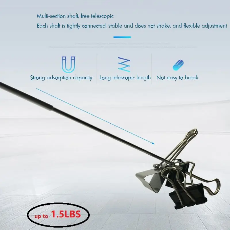 65 см прочный телескопический магнитный захват из нержавеющей стали выдвижной магнитный захват инструмент, 1,5 фунта Магнитная палка с карманным зажимом