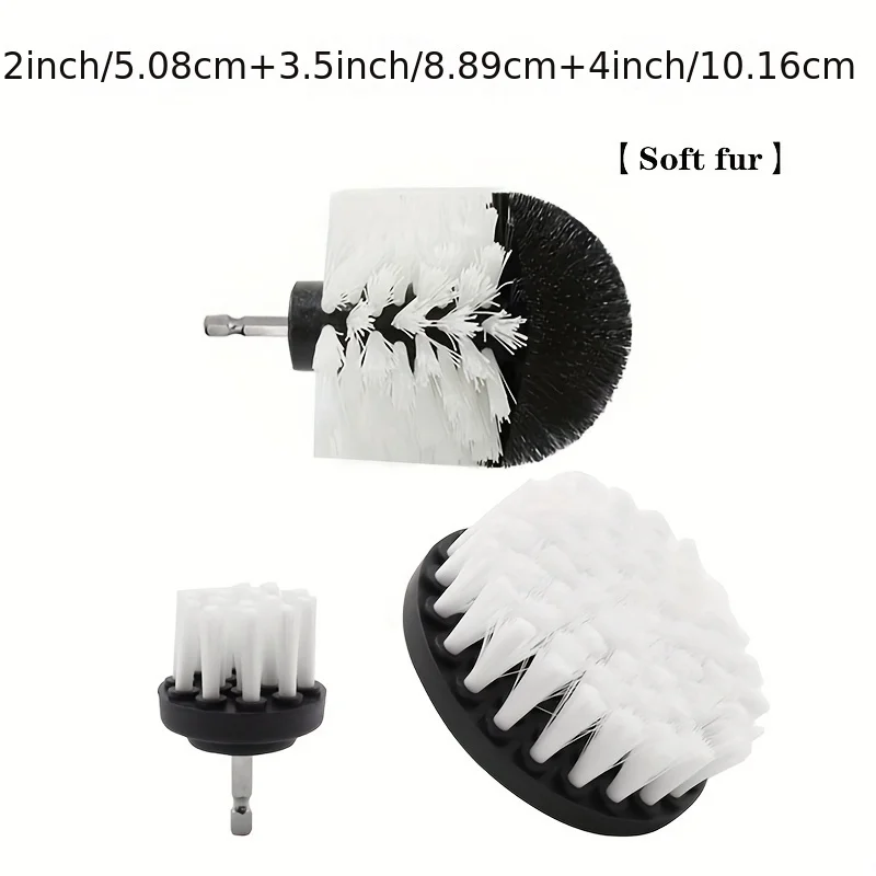 3pcs/set, Drill Brush Set, Power Scrubber Brush, Drill Brush Attachment, Multipurpose Power Scrub Brush, Suitable For Grout Floo