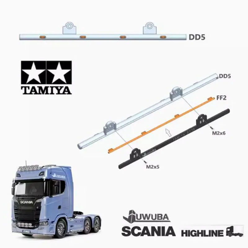 LED Upgrade Side Skirt Light Board for 1/14 Scale Tamiya RC Dump Truck SCANIA 770S 6x4 56368 Decorative Lamp Car Accessory